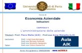 Corso di Economia Aziendale Istituzioni CAPITOLO 5 L’amministrazione delle aziende Titolari: Prof. Piero Mella [A/K] - Prof.ssa Anna Moisello [L/Z] Lecturers: