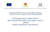 Unione Europea Repubblica Italiana INVESTIMENTI IN FAVORE DELLA CRESCITA E DELL’OCCUPAZIONE Il Programma Operativo del Fondo Sociale Europeo 2014-2020.