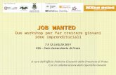 JOB WANTED Due workshop per far crescere giovani idee imprenditoriali 7 E 12 LUGLIO 2011 PIN – Polo Universitario di Prato A cura dell’Ufficio Politiche.