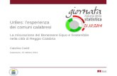 UrBes: l’esperienza dei comuni calabresi La misurazione del Benessere Equo e Sostenibile nella città di Reggio Calabria Caterina Caridi Catanzaro, 22 ottobre.