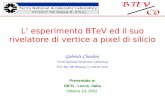 L’ esperimento BTeV ed il suo rivelatore di vertice a pixel di silicio Gabriele Chiodini Fermi National Accelerator Laboratory P.O. Box 500 Batavia, IL.