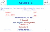 13/07/2009Paolo Checchia - Consiglio di Sezione di Padova 1 Gruppo 1 Esperimenti in analisi dati : BABAR dot1 ZEUS Esperimenti in presa-analisi dati: CDF.