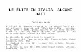 LE ÉLITE IN ITALIA: ALCUNI DATI Fonti dei dati: Risultati di ricerche condotte sui personaggi importanti ed influenti inseriti nel “Who’s Who in Italy”