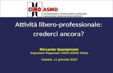 Attività libero-professionale: crederci ancora? Riccardo Spampinato Segretario Regionale CIMO-ASMD Sicilia Catania, 11 gennaio 2013.