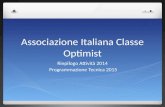 Associazione Italiana Classe Optimist Riepilogo Attività 2014 Programmazione Tecnica 2015.