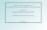 1 Corso di Laurea magistrale in Psicologia Clinica, dello Sviluppo e Neuropsicologia Esame di Analisi Multivariata dei Dati Introduzione all’analisi fattoriale.
