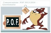 Comunicazione POF 2013-2014 - Questionario-. Cosa è il POF Il POF precisa : i percorsi formativi del tipo e indirizzo di studi di ogni scuola ; le metodologie.