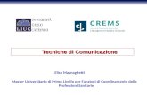 Tecniche di Comunicazione Elisa Masnaghetti Master Universitario di Primo Livello per Funzioni di Coordinamento delle Professioni Sanitarie.