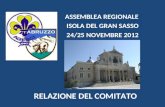 RELAZIONE DEL COMITATO ASSEMBLEA REGIONALE ISOLA DEL GRAN SASSO 24/25 NOVEMBRE 2012.