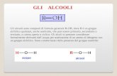 1 GLI ALCOOLI Gli alcooli sono composti di formula generale R-OH, dove R è un gruppo alchilico qualsiasi, anche sostituito, che può essere primario, secondario.
