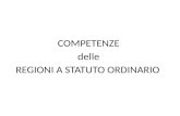 COMPETENZE delle REGIONI A STATUTO ORDINARIO. 1) competenza LEGISLATIVA 2) competenza REGOLAMENTARE 3) competenza AMMINISTRATIVA 4) competenza FINANZIARIA.