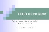 Flussi di circolante Programmazione e controllo A.A. 2014-2015 a cura di Giovanni Melis.