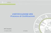CERTIFICAZIONE IRIS Processo di Certificazione CIFI Campania.