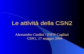 Le attività della CSN2 Alessandro Cardini / INFN Cagliari CSN1, 17 maggio 2004.