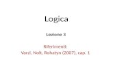 Logica Lezione 3 Riferimenti: Varzi, Nolt, Rohatyn (2007), cap. 1.