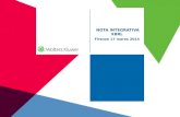 NOTA INTEGRATIVA XBRL Firenze 17 marzo 2015. Bilancio UE: tassonomia XBRL per il prospetto di bilancio e la Nota Integrativa Contenuti Con un Comunicato.