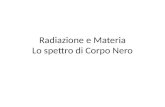 Radiazione e Materia Lo spettro di Corpo Nero. La Radiazione Elettromagnetica.