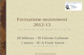 UST-VA Emanuela Chiarenza Formazione neoimmessi 2012-13 28 febbraio – IS Falcone Gallarate 1 marzo – IC A Frank Varese.