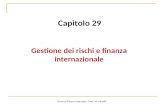 Capitolo 29 Gestione dei rischi e finanza internazionale Corso di Finanza Avanzata - Prof. M. Mustilli.