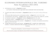 ECONOMIA INTERNAZIONALE DEL TURISMO Anno Accademico 2013-2014 Fabrizio Pompei 1.Introduzione al corso - ♠Capitolo 1 (tutto) a) Il turismo internazionale.