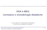 1/29 DSA – BES: normative e metodologie didattiche Loredana Lombardi e Alessandro Esposito DSA e BES: normative e metodologie didattiche A cura del prof.