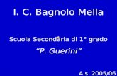 I. C. Bagnolo Mella Scuola Secondaria di 1° grado “P. Guerini” A.s. 2005/06.