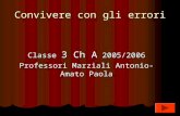 Convivere con gli errori Classe 3 Ch A 2005/2006 Professori Marziali Antonio- Amato Paola.