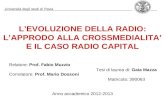 L’EVOLUZIONE DELLA RADIO: L’APPRODO ALLA CROSSMEDIALITA’ E IL CASO RADIO CAPITAL Università degli studi di Pavia. Relatore: Prof. Fabio Muzzio Correlatore: