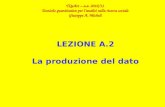 LEZIONE A.2 La produzione del dato TQuArs – a.a. 2010/11 Tecniche quantitative per l’analisi nella ricerca sociale Giuseppe A. Micheli.