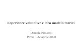 Esperienze valutative e loro modelli teorici Daniele Pitturelli Pavia – 22 aprile 2008.