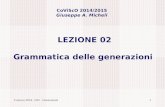 Covisco 2014 - L02 - Generazioni1 LEZIONE 02 Grammatica delle generazioni CoViScO 2014/2015 Giuseppe A. Micheli.