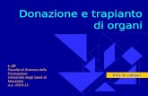 Donazione e trapianto di organi L-19 Facoltà di Scienze della Formazione Università degli Studi di Macerata a.a. 2010-11 Prof. M. Calipari.