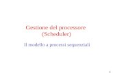 1 Gestione del processore (Scheduler) Il modello a processi sequenziali.