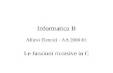 Informatica B Allievi Elettrici - AA 2000-01 Le funzioni ricorsive in C.