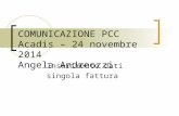 COMUNICAZIONE PCC Acadis – 24 novembre 2014 Angela Andreozzi Inserimento dati singola fattura.
