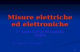 1 Misure elettriche ed elettroniche 1° anno Corso di Laurea TSRM Dr. Francesco Lisciandro.
