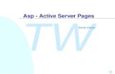 TW Asp - Active Server Pages Nicola Gessa. TW Nicola Gessa Introduzione n Con l’acronimo ASP (Active Server Pages) si identifica NON un linguaggio di.