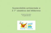 Sostenibilità ambientale e il 7° obiettivo del Millennio Roberta Morosillo ProgettoMondo.