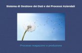 Sistema di Gestione dei Dati e dei Processi Aziendali Processo magazzino e produzione.