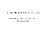 Stato degli RPC di ATLAS Riunione CSN1 Catania 19/9/02 R. Santonico.
