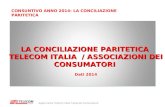 Agata Carosi Telecom Italia Tutela del Consumatore LA CONCILIAZIONE PARITETICA TELECOM ITALIA / ASSOCIAZIONI DEI CONSUMATORI Dati 2014 CONSUNTIVO ANNO.