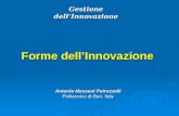 Gestione dell’Innovazione Forme dell’Innovazione Antonio Messeni Petruzzelli Politecnico di Bari, Italy.