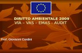 VIA – VAS – EMAS - AUDIT Prof. Giovanni Cordini DIRITTO AMBIENTALE 2009.