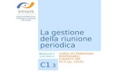 La gestione della riunione periodica SiRVeSS Sistema di Riferimento Veneto per la Sicurezza nelle Scuole C1.3 MODULO C Unità didattica CORSO DI FORMAZIONE.