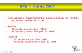 3 Aprile 2007 RRB - Aprile 2007 Situazione finanziaria complessiva di Atlas Bilancio “Baseline + CtC” M&O-A Bilancio consuntivo 2006 Bilancio preventivo.