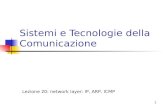 1 Sistemi e Tecnologie della Comunicazione Lezione 20: network layer: IP, ARP, ICMP.