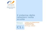 Il sistema delle relazioni nella scuola SiRVeSS Sistema di Riferimento Veneto per la Sicurezza nelle Scuole C1.1 MODULO C Unità didattica CORSO DI FORMAZIONE.