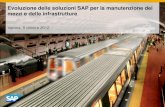 Evoluzione delle soluzioni SAP per la manutenzione dei mezzi e delle infrastrutture