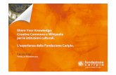Share Your Knowledge. L'esperienza della Fondazione Cariplo - Creative Commons Italia 2011 e Conferenza NEXA
