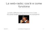 Lezione Uniba 3 La web-radio